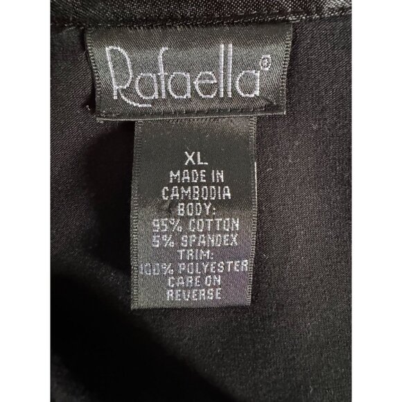 Rafaella Black Long Sleeve Blouse With Satin Trim & Dual Front Pockets Size XL - Picture 7 of 16